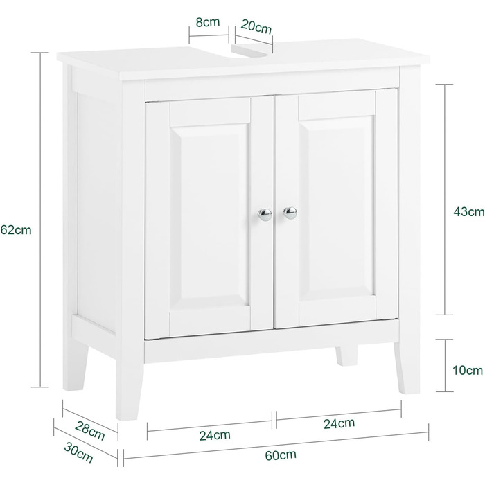 Купити FRG202-W Тумба для ванної біла, BHT 60x62x30см