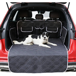 Автомобільне заднє сидіння для собак Aiuuee, автомобільне заднє сидіння для собак з бічним захистом і оглядовим вікном, водонепроникний і стійкий до подряпин килимок для собак, універсальне автомобільне ковдру для собак, заднє сидіння для фургонів і позашляховиків (захист багажника-a)