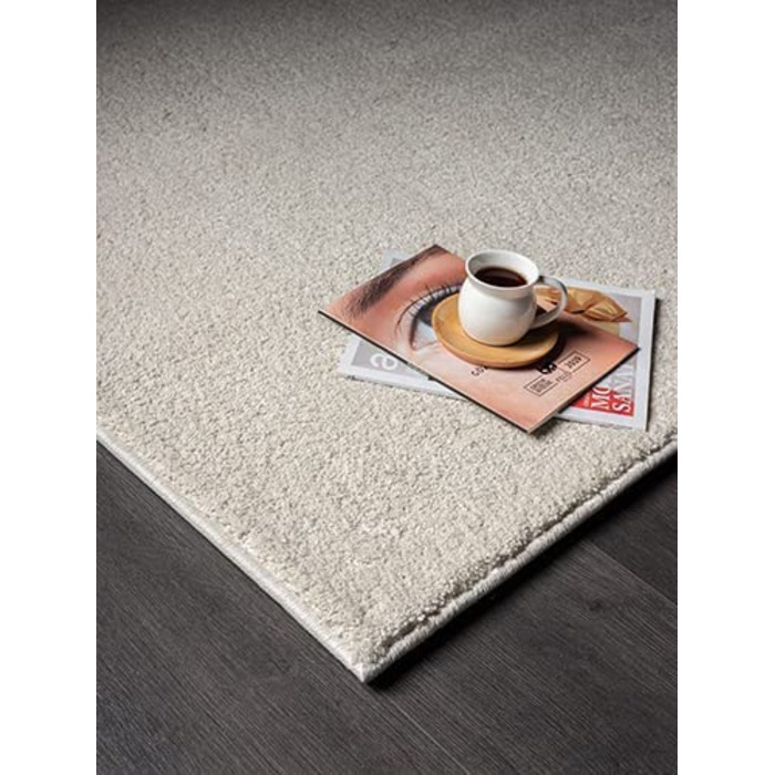 Елегантний дизайнерський килим для вітальні, м'який і не вимагає особливого догляду килим з коротким ворсом для вітальні (200 см круглої форми, кремовий)
