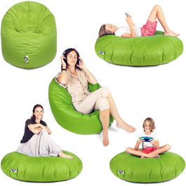 В 1 Функція Beanbag Seat Cushion Bean Bag - Kiwi - діаметр 100 см у 25 кольорах та 3 різних кольорах Розміри - повністю заповнені, 2