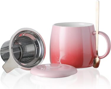 Чашка керамічна Henten Home, 450 мл, рожева сакура