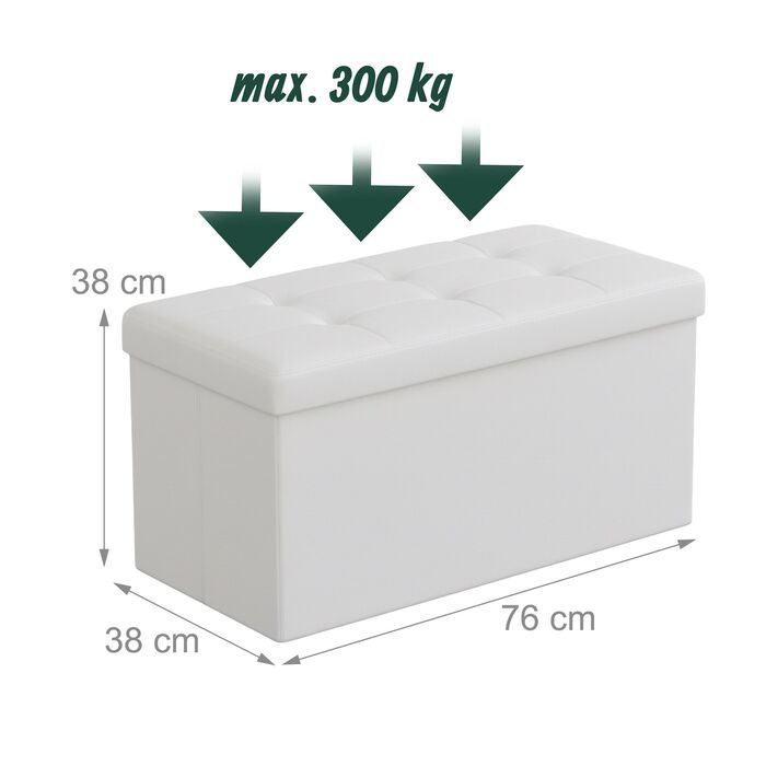 Relaxdays Складана лавка з штучної шкіри