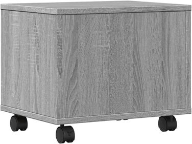 Підставка для принтера на колесах з полицями, білий ДСП, для офісу та дому (Грау Сонома)