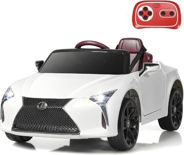 Електромобіль для дітей COSTWAY Lexus 12V, з пультом, LED, музикою, USB, білий
