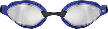 Окуляри для плавання для дорослих, окуляри для плавання з широкими стеклами, захист від ультрафіолету, 3 змінних перенісся, ущільнювальні прокладки (один розмір підходить всім, Сріблясто-синій), дзеркало для плавання з захистом від запотівання ARENA Airsp