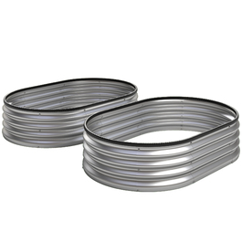 Набір з двох металевих квітників-стовпчиків 135 x 90 x 30 см, овальної форми, з гумовими стрічками