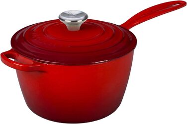 Каструля з нержавіючої сталі Le Creuset Signature, 20 см, 1.8 л, для всіх плит (в т.ч. індукційних), червона