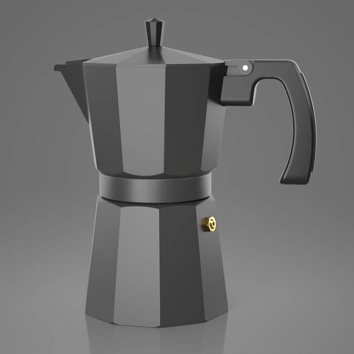 Кавоварка Espresso Gator для плити, мока-кавоварка з прозорого скла, 9 чашок (450 мл) (алюміній, 6 чашок/350 мл)