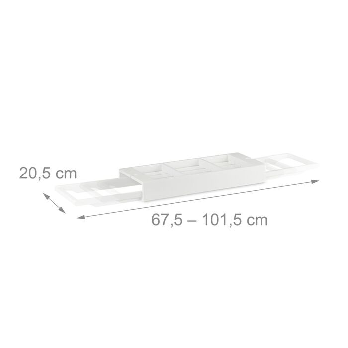 Підставка для ванни Relaxdays біла, висувна