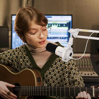 Мікрофон Maono BA20 з кріпленням-стійкою для подкастів, геймінгу та стрімінгу (білий)