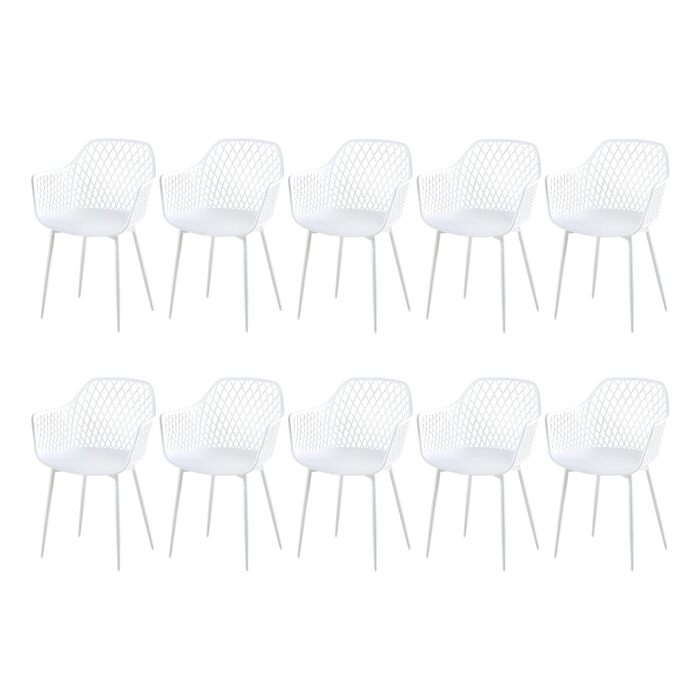 Набір садових стільців для відпочинку на терасі та балконі. Міцні крісла з підлокітниками, витримують до 120 кг, колір білий