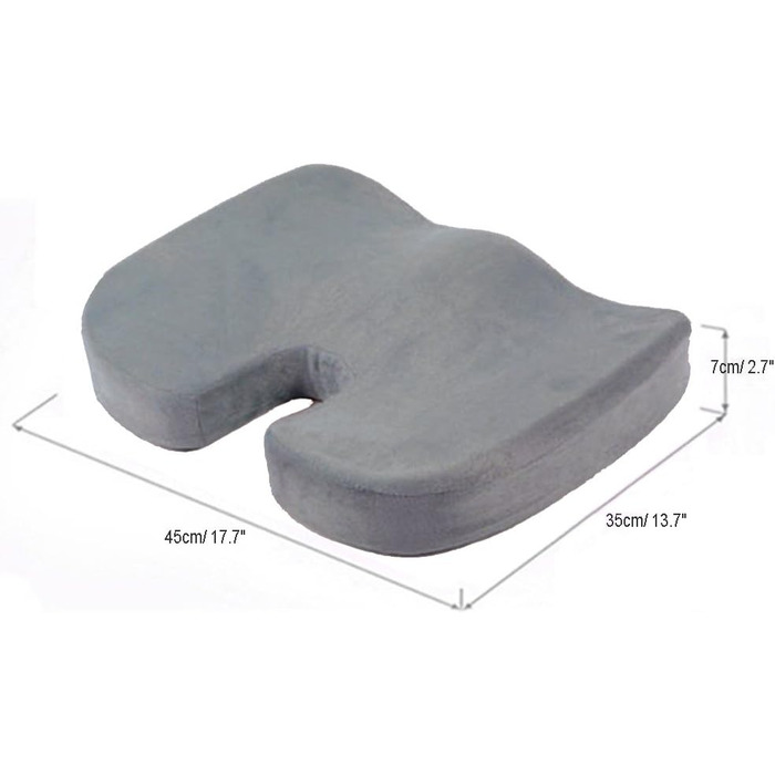Ортопедична подушка для сидіння HomDSim з Memory Foam для стільця, авто, офісу та дому (сіра)