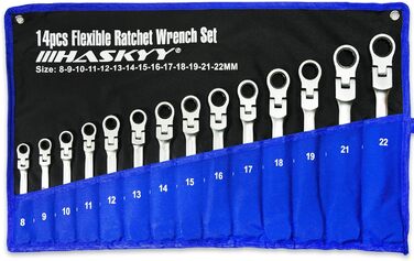 Набір шарнірно-тріскачкових ключів 8-22 мм, 14 шт.
