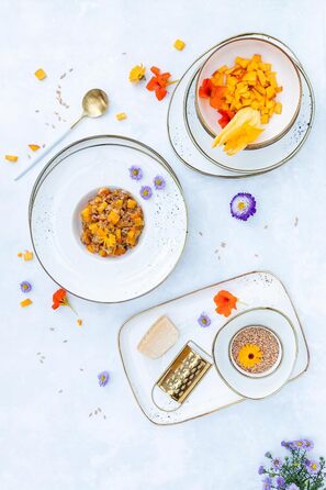 Набір кавових чашок MÄSER Pintar для 4 осіб (8 предметів), порцеляна, вінтажний стиль, коричневий