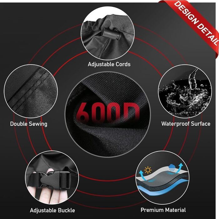 Чохол для садово-патіо меблів Zettum 160x135x73 см, водонепроникний, 600D Oxford, захисна накривка для саду та тераси