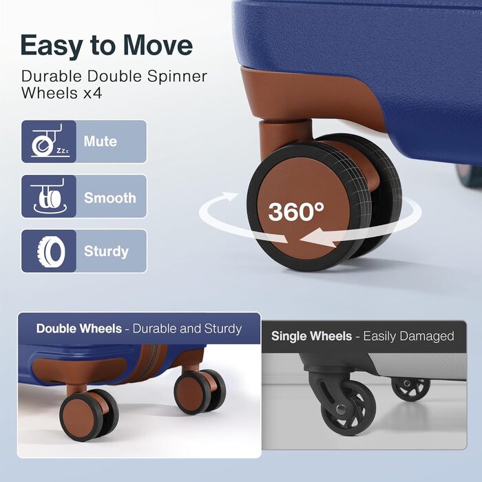 Набір дорожніх валіз Hartschale з полікарбонату (3 шт), розширюваний тролей з колесами та TSA замком, класичний синій