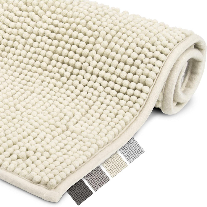 Протиковзкий килимок для ванної Beautissu BeauMare WR Chenille пухнастий 70x100 см натуральний