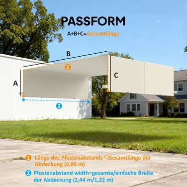 Тканинний дах для перголи з захистом від УФ-променів, тент для навісу тераси для павільйону 3 x 3 м, кремово-білий