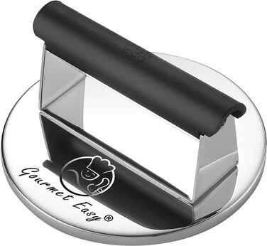 Прес для бургерів з нержавіючої сталі Термостійка ручка Можна мити в посудомийній машині Ідеально підходить для гриля / смаження Макс. 60 символів