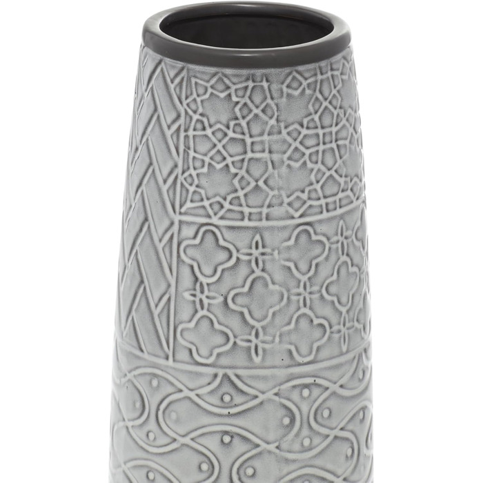 Ваза декору Deco 79 74687 Birnenform, кераміка з золотистими акцентами, чорна, 12,7 x 17,8 см
