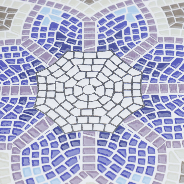 Набірний стіл для саду Ø60 x H71 см, стійкий до погодних умов, балконний стіл з металу, обідній стіл для вулиці, похідний стіл, приставний столик, круглий стіл для тераси, саду або балкону, блакитно-білий