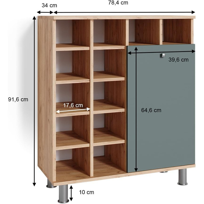 Шафа для ванної кімнати Fynn, 78.4 x 91.6 см, зелений