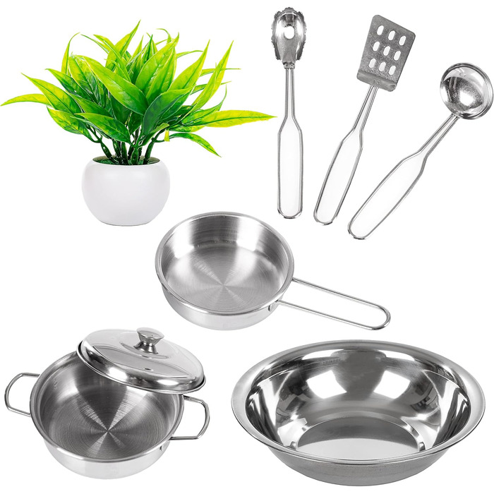 Дерев'яна дитяча кухня Kinderplay з LED та звуками приготування їжі, регульована висота 92–107 см, ігровий набір для дітей від 3 років, повний комплект з аксесуарами, світло-сірий колір (Modern - Weiß)