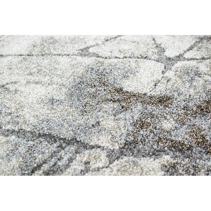Килим-мрія дизайнера килим для вітальні сучасні абстрактні лінії коричнево-кремовий мелірований розмір (120x170 см, сіро-бежевий)