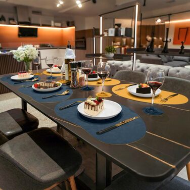 Набори підставки під гаряче та серветки для столу, миючі, термостійкі, імітація шкіри, двосторонні, 43x30 см, світло-зелений+бежевий (4 шт.)