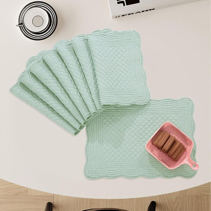 Підставки під тарілки MABOZOO, 6 шт., бавовна, миючіся, для кухні та обіднього столу, зелені