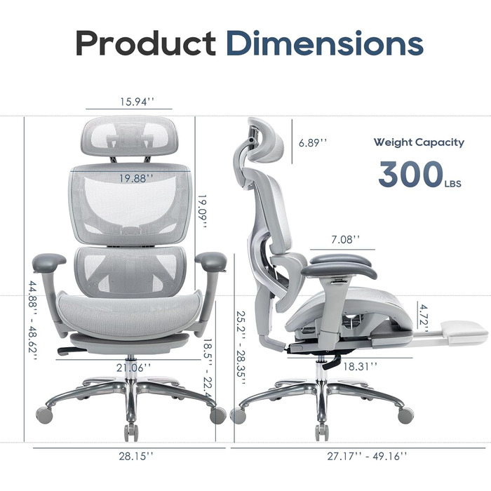 Офісний стілець Colamy з сітчастої тканини сірого кольору
