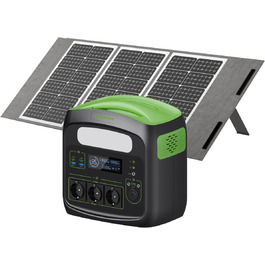 Портативна електростанція NECESPOW 700W (пікова 1400W) 483.84Wh з 3 розетками AC, LiFePO4 акумулятор, чиста синусоїда, USB-C PD100W, сонячний генератор для кемпінгу, дому, CPAP (N7576+100W)