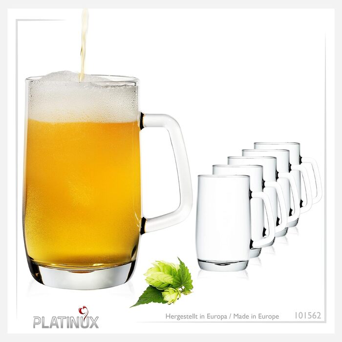 Пивний кухоль PLATINUX 6 шт. 500 мл (макс. 580 мл) пивний кухоль 0,5 л