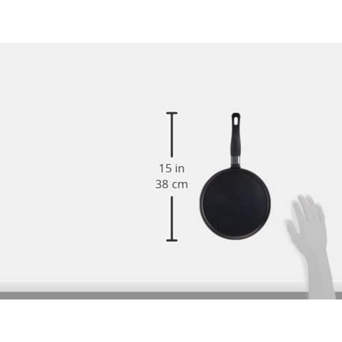 Домашня сковорода для млинців Granchef з антипригарною ручкою, алюмінієва, чорна, 20 см