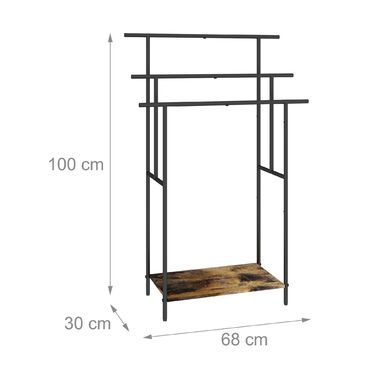 Підставка для рушників індустріального стилю з полицею Relaxdays