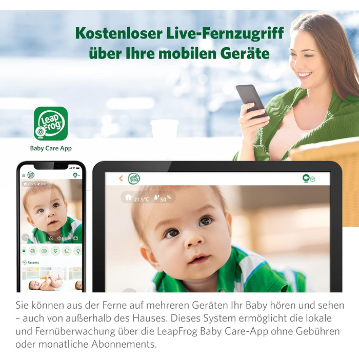 Радіоняня LeapFrog LF2423 з камерою, відеодисплей 2.8