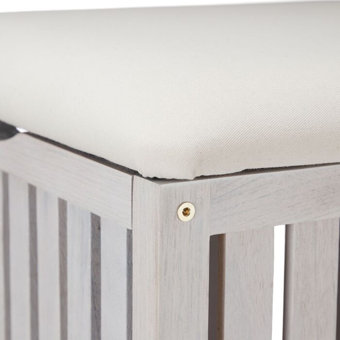 Кошик для білизни Relaxdays білого кольору зі стільчиком