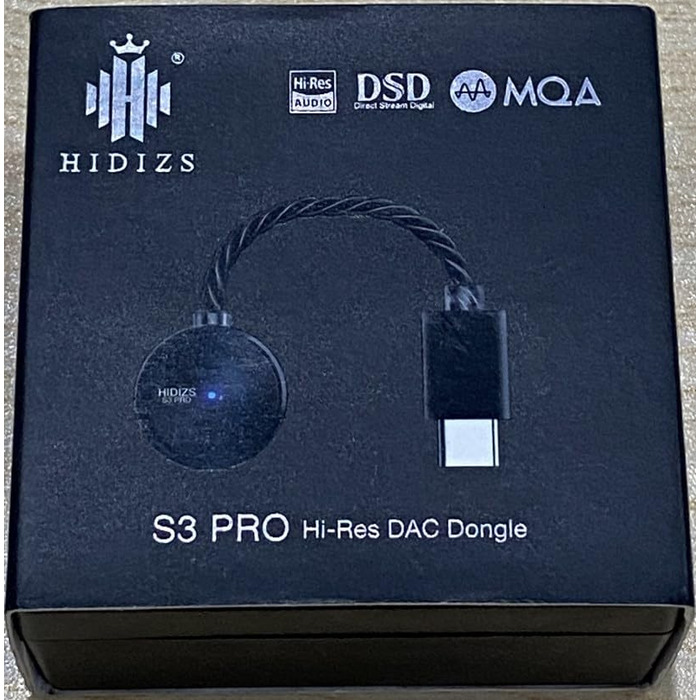 ЦАП HIDIZS S3 PRO Dongle, 8 шт. MQA, PCM 32 біт/384 кГц, DSD128, Type-C для Android/ПК (чорний/сріблястий)