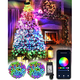 DOTWAYAW Гірлянда світлодіодна святкова 40м, 400 LED, RGB, Wi-Fi, керування через додаток