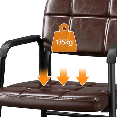 Крісла для вітальні Yaheetech - 4 шт. з підлокітниками та спинкою, штучна шкіра, коричневі, 58x60x85 см