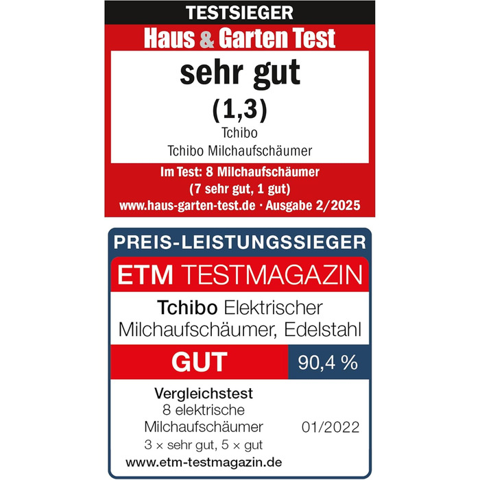 Електричний спінювач молока Tchibo, 130 мл, з нержавіючої сталі, антипригарне покриття, для капучино, лате макіато та какао