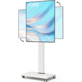 Підставка для телевізора FITUEYES на колесах, 32-75 дюймів, плазма/LCD/LED, білий, VESA 600x400 мм