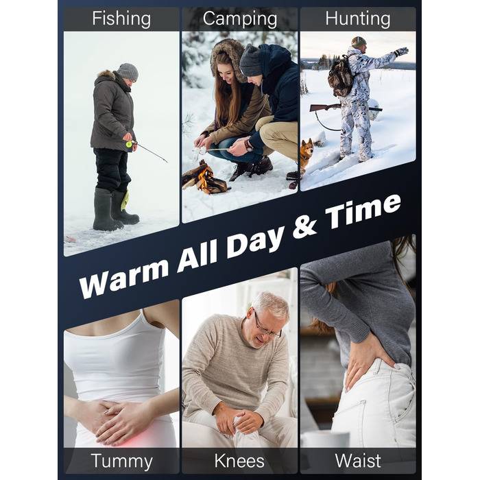 Електричні грілки для рук 2 шт. - легкі, перезаряджувані, з 3 режимами нагріву, до 24 годин роботи, USB, для активного відпочинку взимку (Оранжевий)