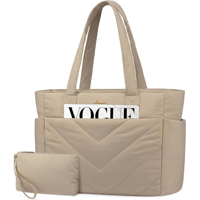 Сумка для ноутбука LOVEVOOK 15.6 дюймів, жіноча, велика, для роботи, навчання, універсальна (Хакі)