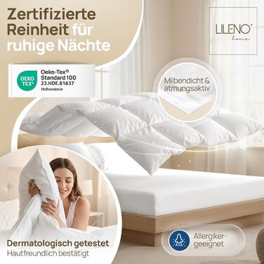 Плед-пухове покривало LILENO HOME Premium 135x200 см – пух 90%, перо 10%, Made in Germany, Oeko-Tex, 60°C
