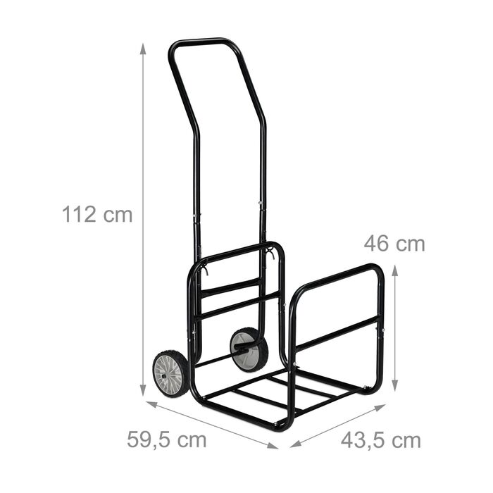 Візок Relaxdays для дров з дерев'яним кошиком
