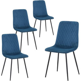 Стілець для обідньої кімнати GOLDFAN (4 шт.) з тканини льон, сірий. Сучасний кухонний, вітальний стілець з металевими ніжками.