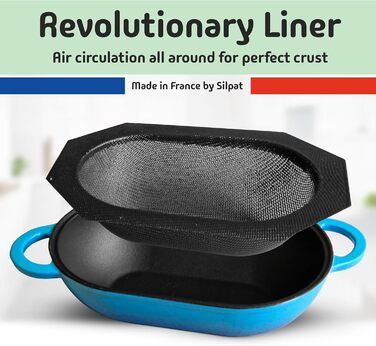 Набір для приготування хліба Artisan LoafNest: Форма для випікання з чавунного лиття та силіконовий вкладиш.