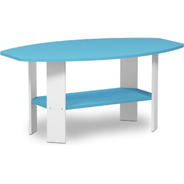 Журнальний столик Furinno простого дизайну, сучасний французький дуб сірий/чорний (світло-блакитний)