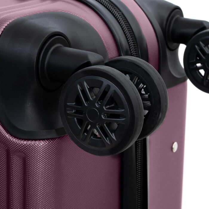 Набір валіз REDOLZ 3 шт. | Легкі валізи-ролери з ABS-пластику | Для жінок та чоловіків | 4 колеса, TSA-замок (Essentials 16) | Бордовий, валіза S (55 см)